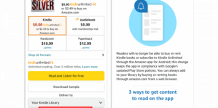 Suspensas as compras de ebooks via app Amazon para Android